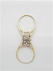 14K Solid Yellow Gold Ruby Diamond Flip Ring Size 5.5